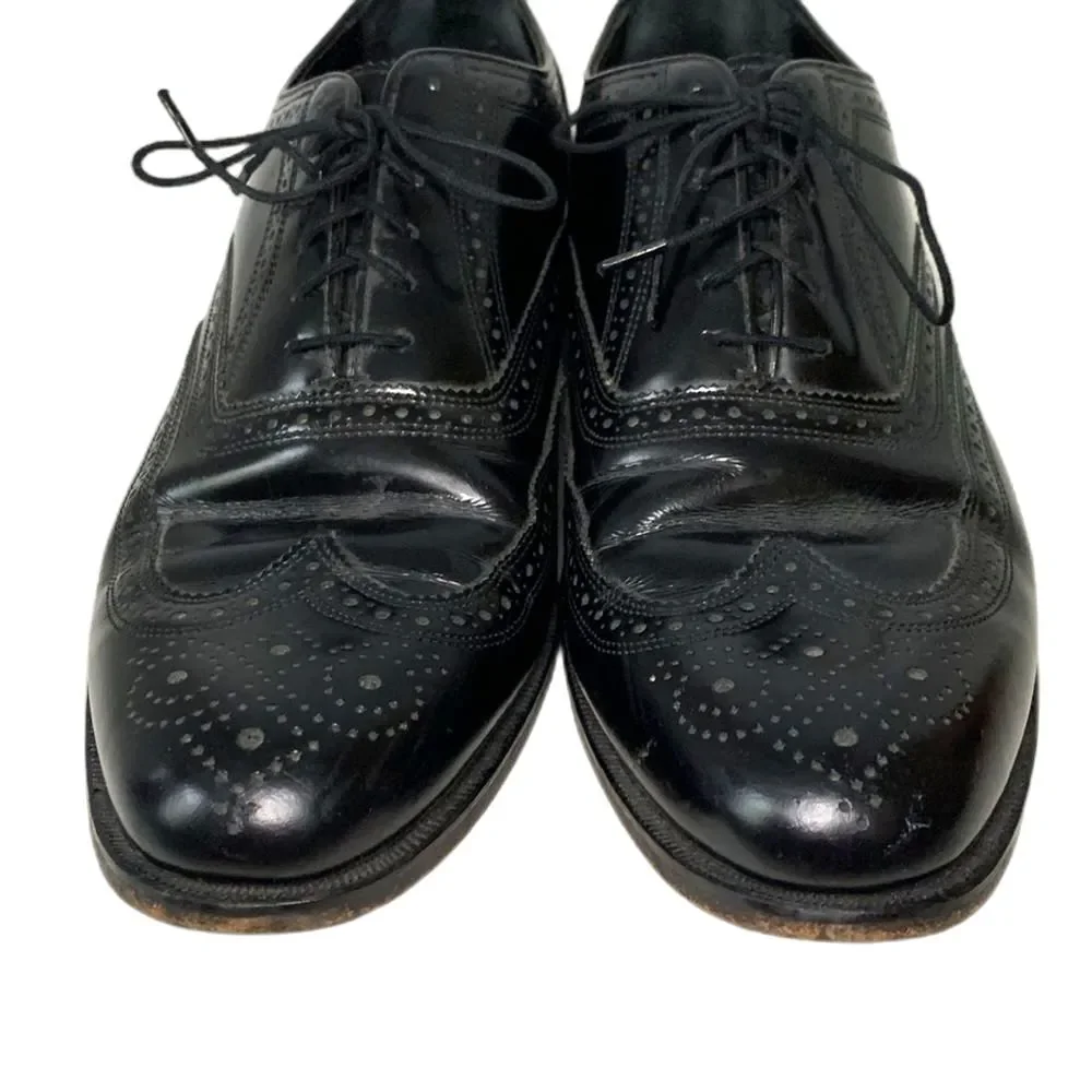 Florsheim Men's Lexington Black Leather Wingtip Oxford Dress Shoe Size 10.5D